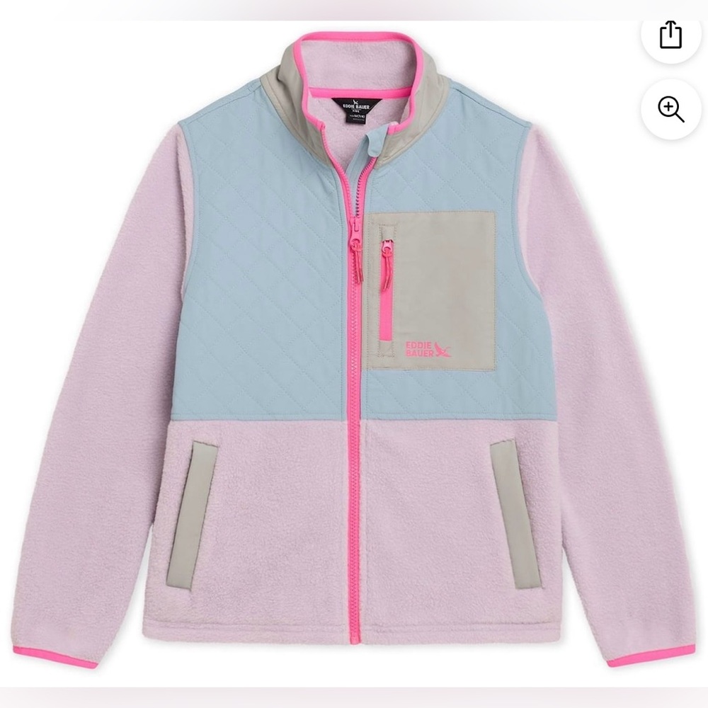 New - Eddie Bauer Girls Polar Fleece Jacket, Sz XL (14-16)